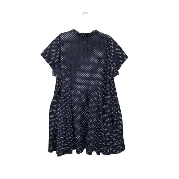 Ellos Sandy Button Shirt Dress Fit & Flare Navy/White Polka Dots Size 5X Plus - Picture 4 of 11